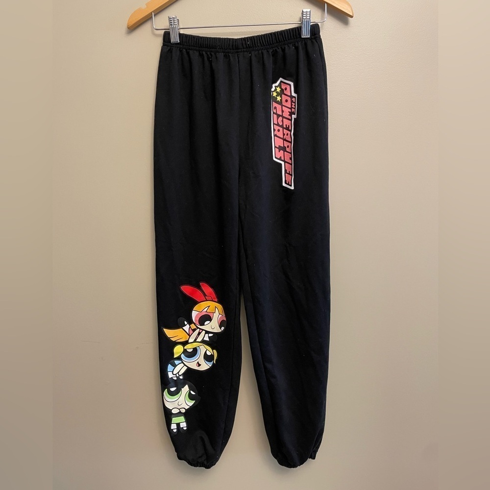 Romwe Powerpuff Girls Jogging Pants Black Size Small Y2K